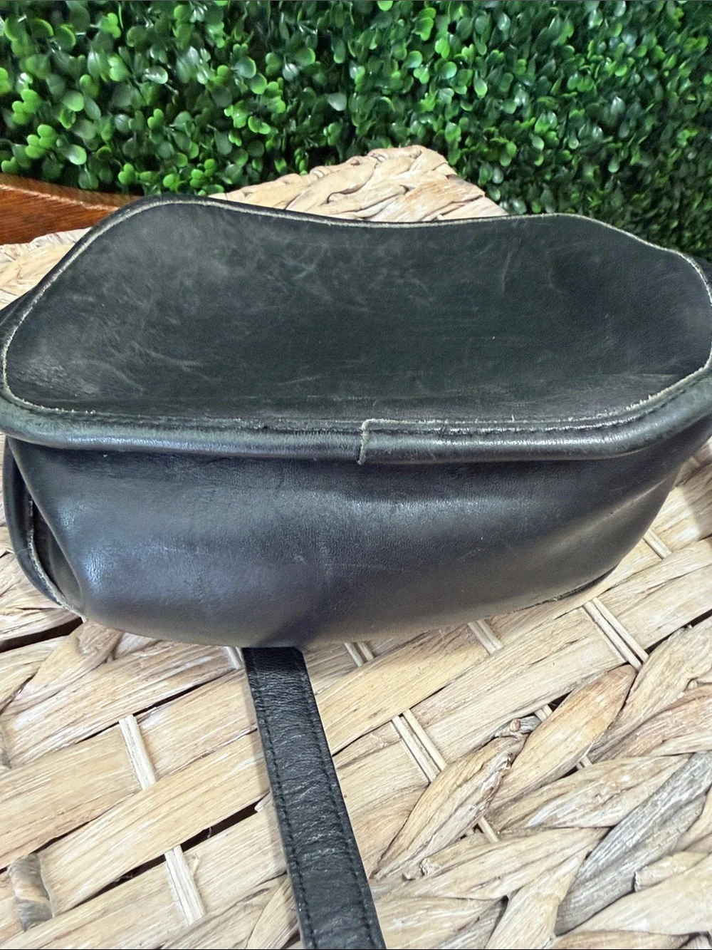 Coach Black Round Leather Crossbody Bag